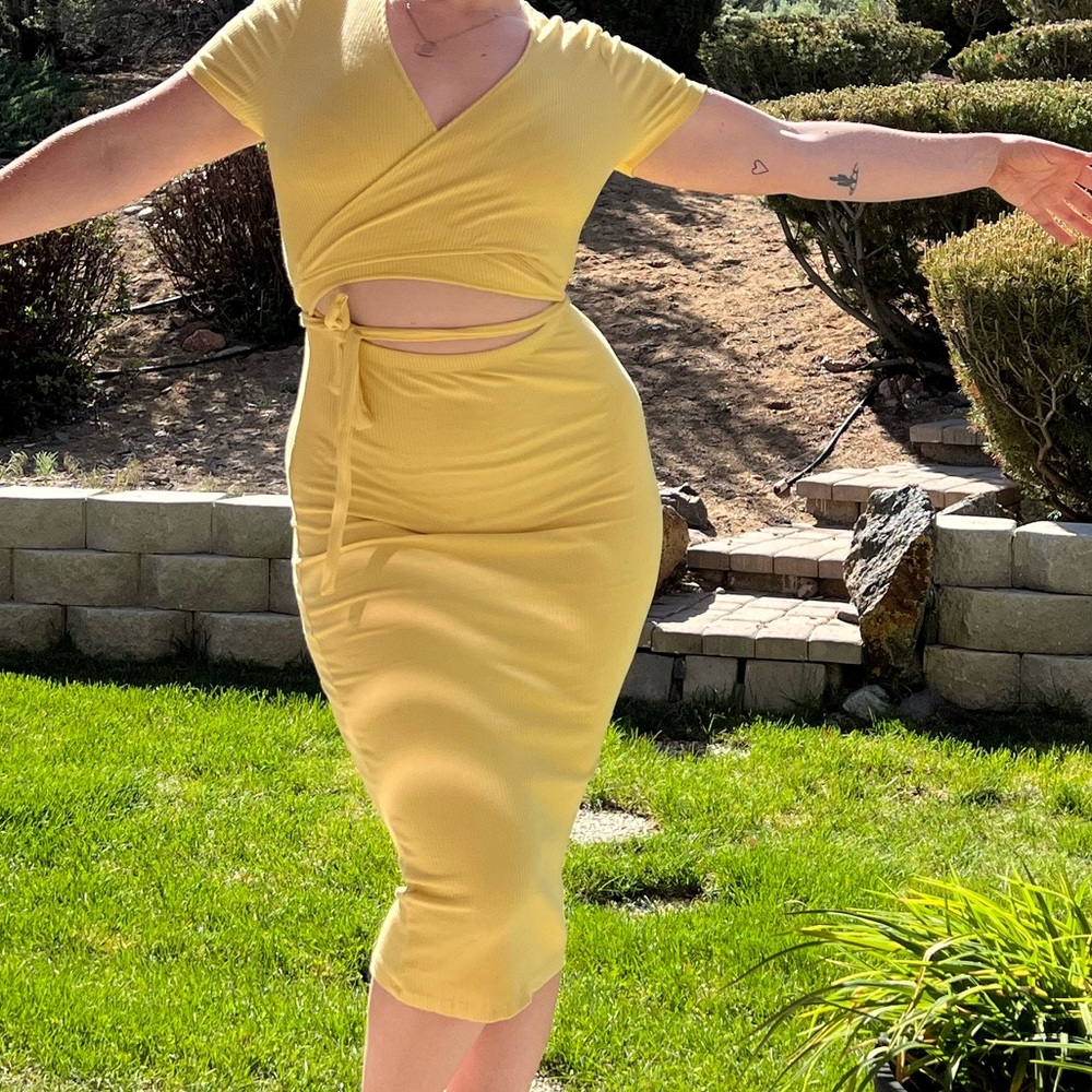 Free people beach yellow dress